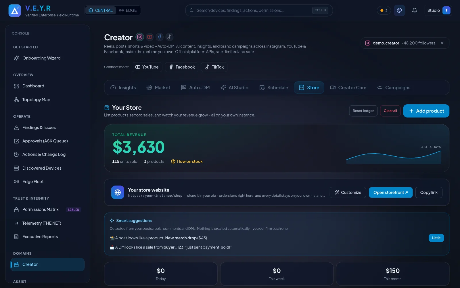 Your own Store with its sales